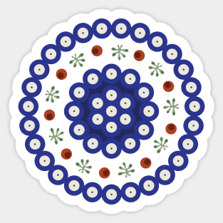 Bolesławiec pottery round pattern Sticker